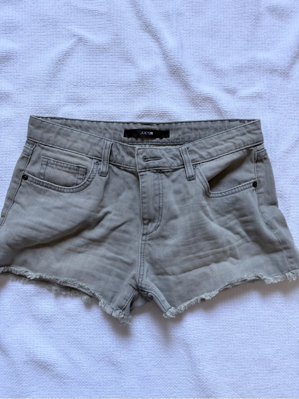 Joe's Jeans Women's Grey Frayed Hem Denim Cutoff Shorts